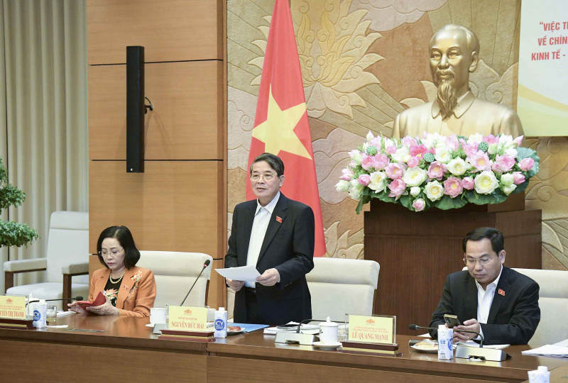 Phó Chủ tịch Quốc hôi Nguyễn Đức Hải phát biểu tại cuộc làm việc